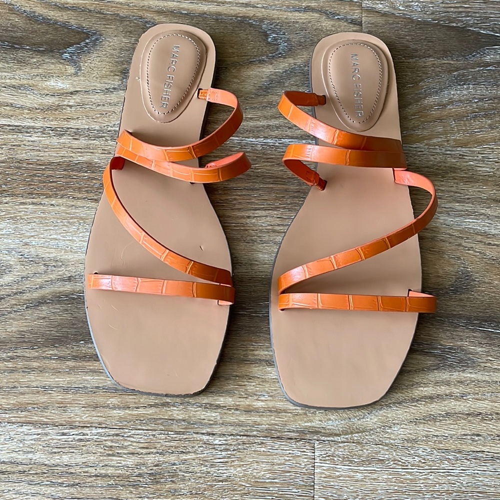 Marc Fisher Croc Embossed Bonina Sandals